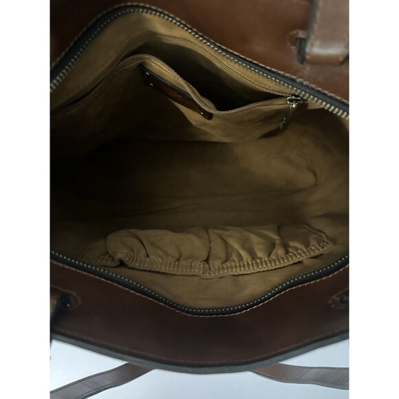 Patricia Nash Madison Leather Tote Shoulder Bag Purse Cognac Embroidered Floral - Picture 7 of 10